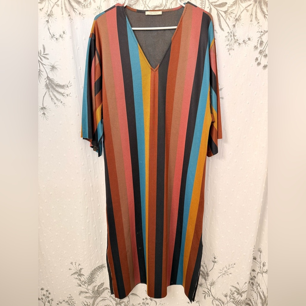 Zara Multicolor Striped Maxi Dress